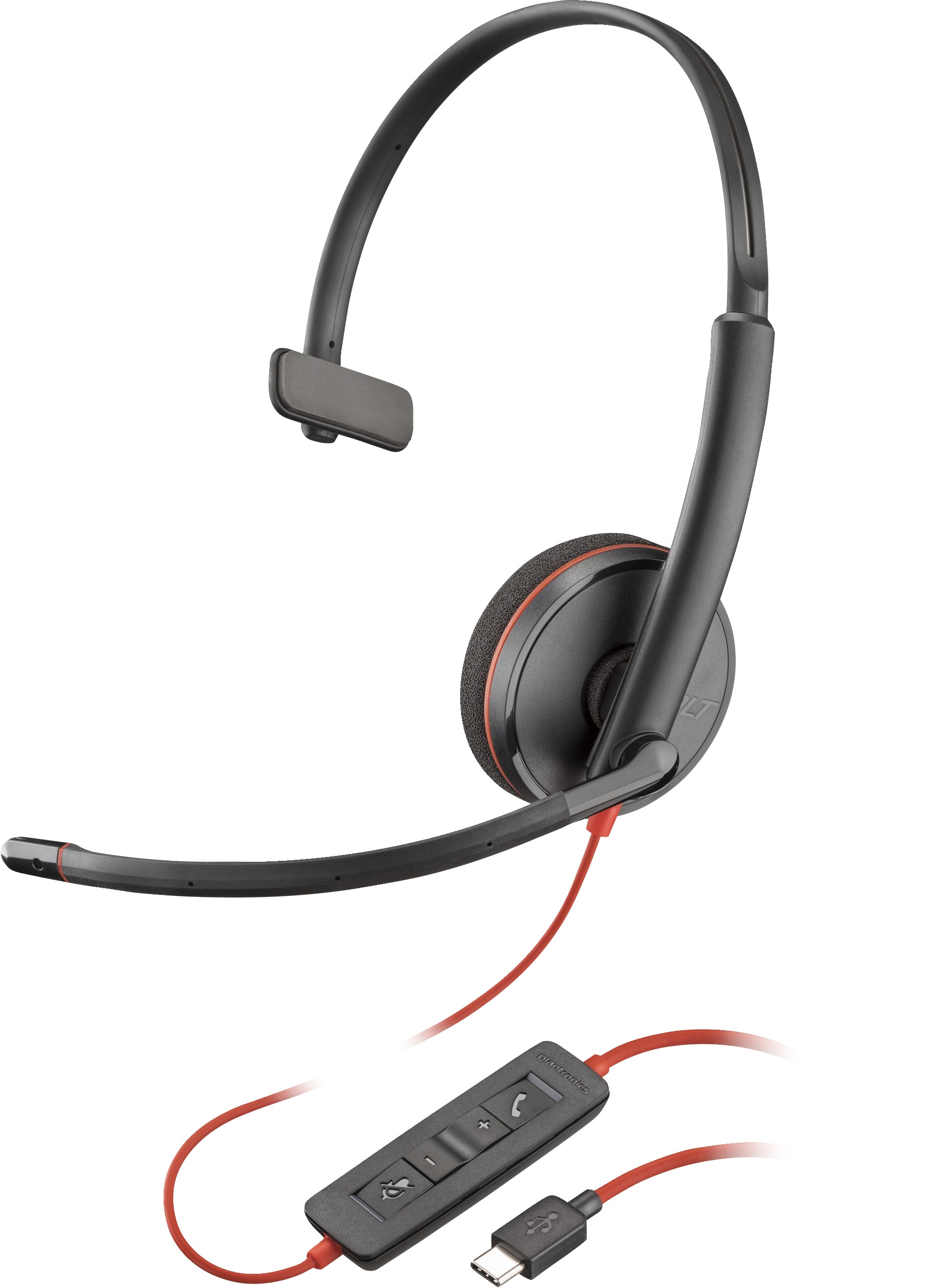 Poly Blackwire 3210 - USB-C con adaptador USB-C/A, Alambricos, monoaural Poly Blackwire 3210 - USB-C con adaptador USB-C/A, Alambricos, monoaural